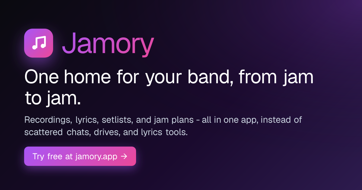 Jamory - one home for your band, from jam to jam (free)